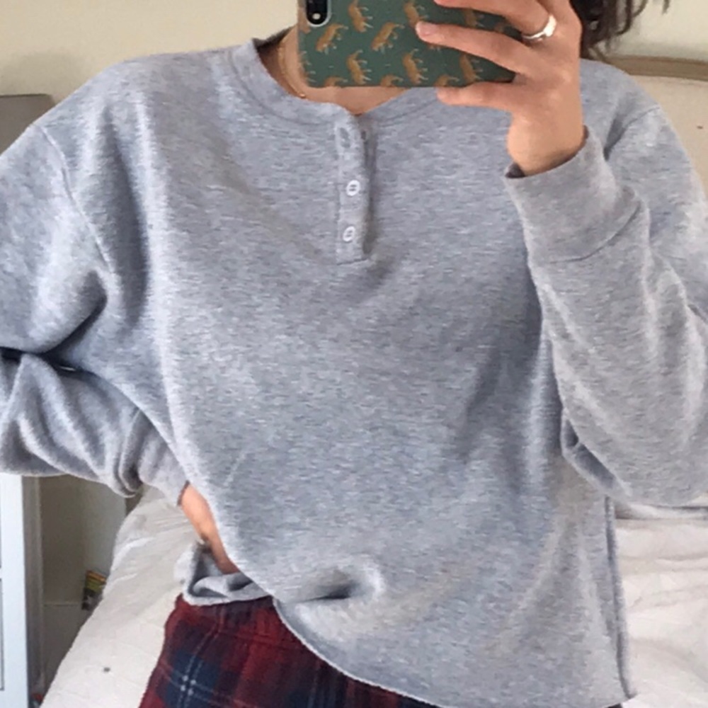 Brandy long sleeve button up top